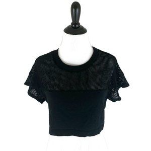 American Apparel Crop Top Medium Fishnet Black